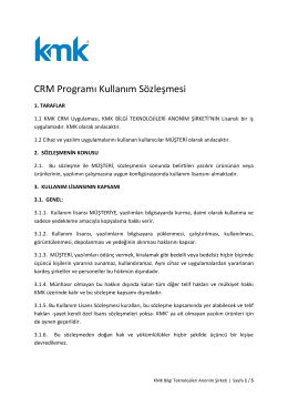 CRM Programı Kullanım Sözleşmesi