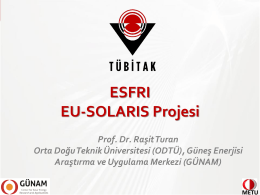 ESFRI-EU-SOLARIS Projesi RAŞİT TURAN
