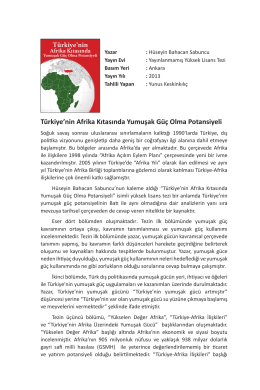 Türkiye`nin Afrika Kıtasında Yumuşak Güç Olma Potansiyeli