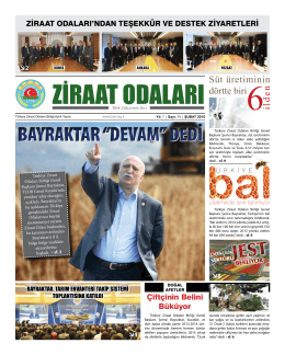 BAYRAKTAR “DEVAM” DEDİ - Türkiye Ziraat Odaları Birliği