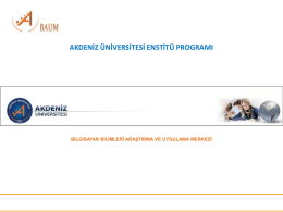 Akdeniz Üniversitesi Enstitü Başvuru Kullanım Kılavuzu