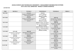 weekly course schedule