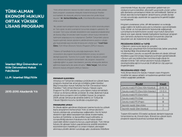 Türk-Alman Ekonomi Hukuku Ortak Yüksek Lisans Programı