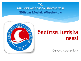 Örgütsel İletişim - Mehmet Akif Ersoy Üniversitesi