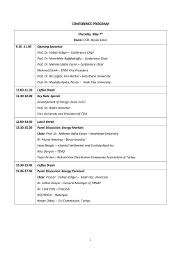 CONFERENCE PROGRAM - Center for Energy and Value Issues