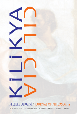 Dergi Künyesi / Front Matter, Kilikya Felsefe Dergisi, (2).