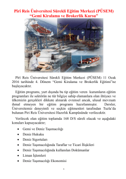 Pîrî Reis Üniversitesi Sürekli Eğitim Merkezi (PÜSEM) “Gemi