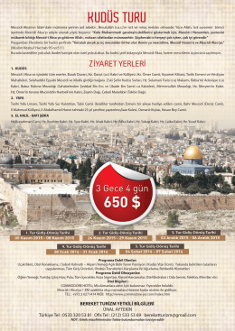 kudüs turu - Bereket Turizm