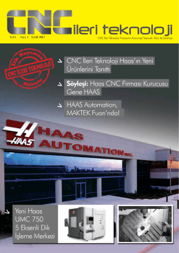 CNC Dergi Sayı 1 - CNC İleri Teknoloji ve Tic. Ltd. Şti.