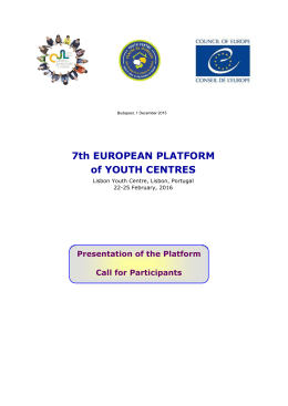 7th EUROPEAN PLATFORM of YOUTH CENTRES