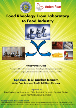 Food Rheology From Laboratory to Food Industry