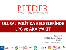 (Konya): Ulusal Politika Belgelerinde LPG ve Akaryakıt