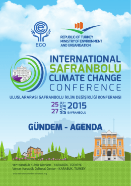 GÜNDEM - AGENDA - Safranbolu Climate Conference