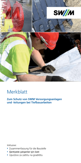leitungen bei Tiefbauarbeiten - SWM Infrastruktur Region GmbH