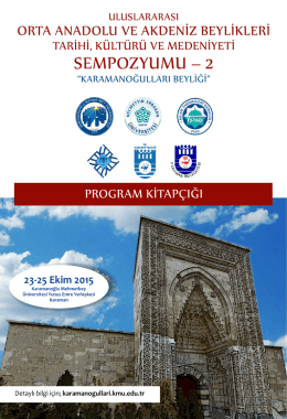 Sempozyum Programı - Uluslararası Orta Anadolu ve Akdeniz