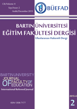 Bu PDF dosyasını indir - bartın üniversitesi eğitim fakültesi dergisi