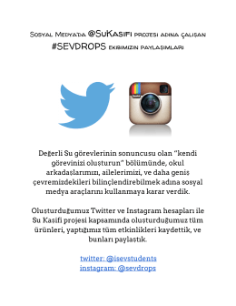 Sosyal Medya`da ​@SuKasifi​projesi adına çalışan #SEVDROPS
