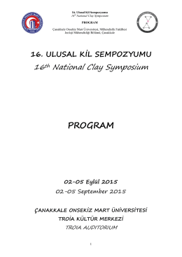 PROGRAM - 16. Ulusal Kil Sempozyumu