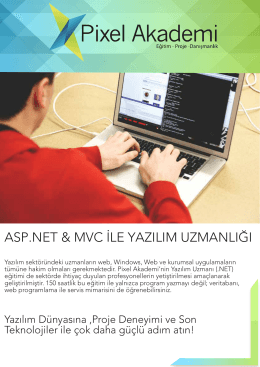 asp.net & mvc ile yazılım uzmanlığı