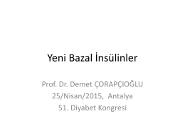 Yeni Bazal İnsülinler - Türk Diabet Cemiyeti