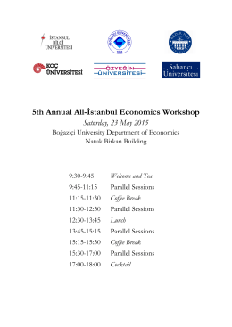 5th Annual All-İstanbul Economics Workshop