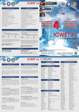 All participants to ICWET`16 must register using online