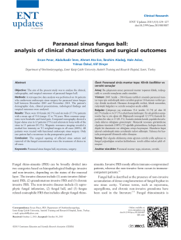 Paranasal sinus fungus ball: analysis of clinical