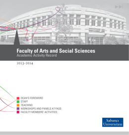 faculty members` activities - Faculty of Arts & Social Sciences