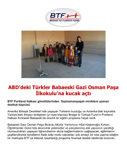 ABD`deki Türkler Babaeski Gazi Osman Paşa İlkokulu`na kucak açtı