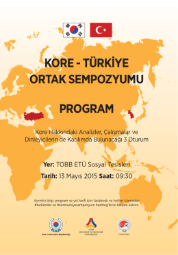 kore - türkiye ortak sempozyumu program