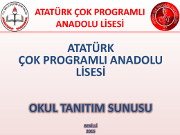 Okul Tanıtım Sunusu - BEKİLLİ - Bekilli Atatürk Çok Programlı