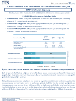 AEFES 31.03.2015 Finansal Sonuçlar Bilgilendirme