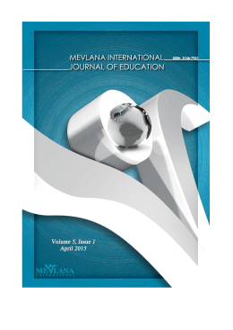 Cover Pages - Mevlana International Journal of Educational (MIJE)