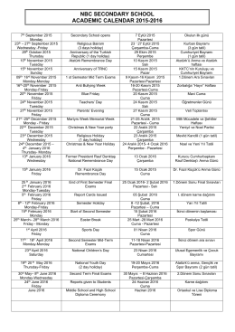 nbc secondary school academıc calendar 2015-2016