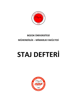 Staj Defteri ve Sicil Fişleri  - Bozok Üniversitesi Mühendislik
