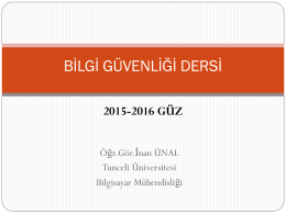 2.Hafta - Tunceli Üniversitesi Öğr.Gör.İnan ÜNAL