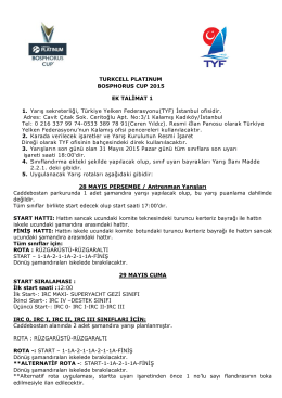 TURKCELL PLATINUM BOSPHORUS CUP 2015 EK TALİMAT 1 1