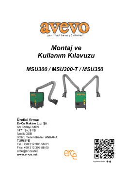 AVEVO MSU serisi kullanım kılavuzu - Er-CE