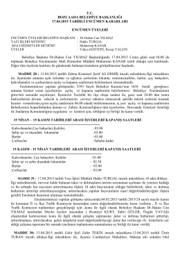 17.04.2015 Enc.Kararları - Bozcaada Belediye Başkanlığı