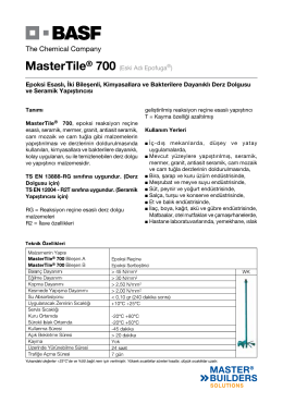 MasterTile® 700 (Eski Adı Epofuga®) Epoksi Esaslı, İki Bileşenli