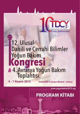 program kitabı - Türk Dahili ve Cerrahi Yoğun Bakım Derneği