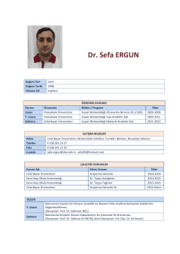 Dr. Sefa ERGUN - İnşaat Mühendisliği