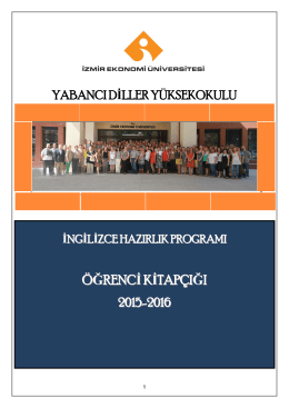 İNGİLİZCE HAZIRLIK PROGRAMI - İzmir Ekonomi Üniversitesi