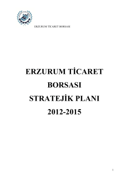 2012-2015 Yılı Stratejik Planı