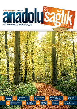 Anadolu Sağlık Dergisi Sayı 03