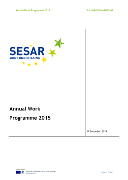 SJU Annual Work Programme 2015