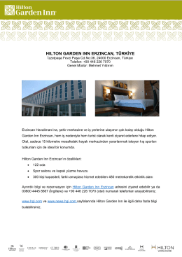 Hilton Garden Inn Erzincan Fact Sheet (Turkish)