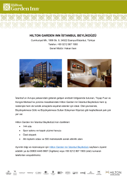 Hilton Garden Inn Istanbul Beylikduzu Fact Sheet (Turkish)