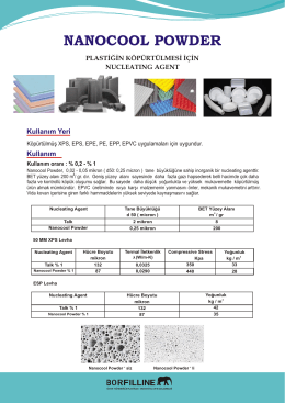 nanocool powder ( pdf ) plastiğin köpürtülmesi için .nucleatıng agent