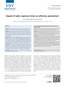 Impact of odor exposure time on olfactory parameters